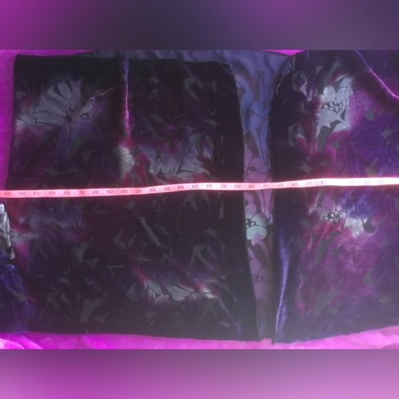 Cocoon House Purple Burnout Silk Velvet Kimono Open Front Drape Front π VGUC π - Picture 12 of 13